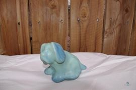 Van Briggle Dog- Ming Blue Glaze