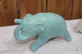 Van Briggle Elephant- Blue Ming Glaze