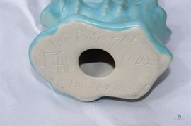 Van Briggle signed Owl 14" tall- Ming Blue Glaze