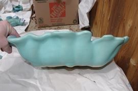 Van Briggle Signed Leaf Bowl circa 1980's Ming Blue 