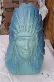 Van Briggle pottery "Chief of Two Moons of the Cheyenne" signed by Craig Allen Stevenson limited Edition No 32, Great American Indian Series dated 1979 includes certificate of authenticity