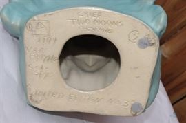 Van Briggle pottery "Chief of Two Moons of the Cheyenne" signed by Craig Allen Stevenson limited Edition No 32, Great American Indian Series dated 1979 includes certificate of authenticity