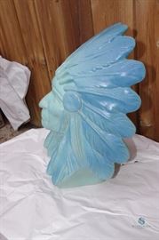 Van Briggle pottery "Chief of Two Moons of the Cheyenne" signed by Craig Allen Stevenson limited Edition No 32, Great American Indian Series dated 1979 includes certificate of authenticity