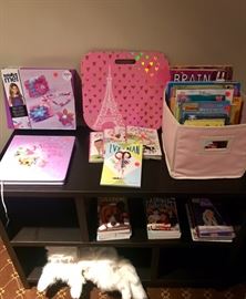 Girls clothes, sizes 0–3 through 8, toys, books, and accessories. 