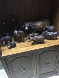 assorted african wood carvings