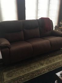 couch with electric reclining chairs