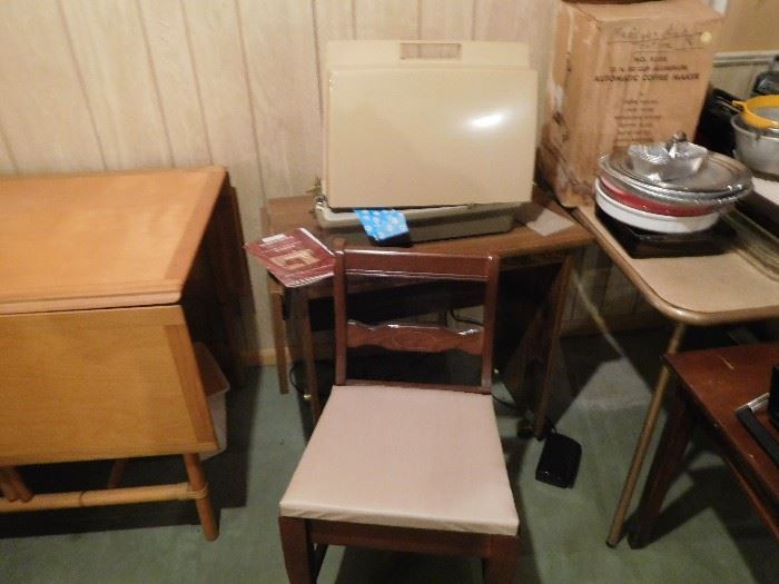 singer  sewing  machine  and  chair