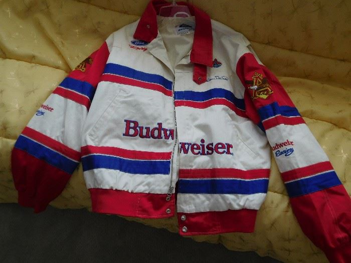 mens large budweiser racing jacket, Bill Elliott