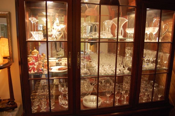 vintage Candlewick glassware, all kinds, Goebel Weihnacht Angels and a Hummel. Also Signed art glass- Orrefors from Sweden