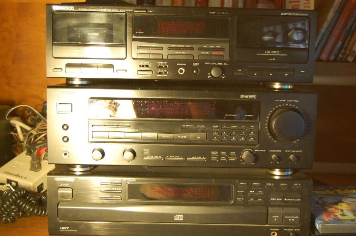Vintage Kenwood Stereo Receiver 100 Watts, CD and Cassette. Sold as a lot