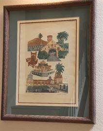 Martin Tobias limited embossed lithograph of the Mission Inn.