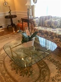 Glass top coffee table 