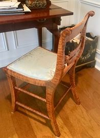 19th century burl maple petit chairs 