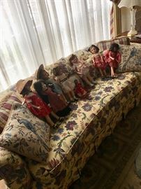 Key City - Floral & bird upholstered sofa, like new