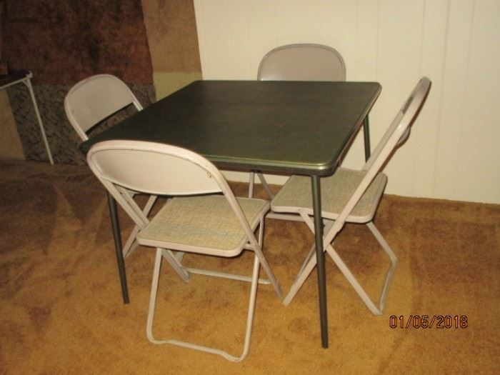 card table with chairs