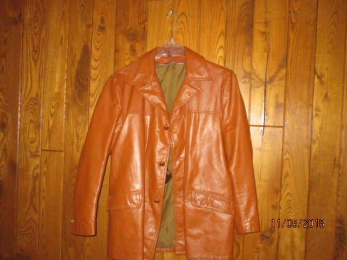 Vintage leather coat from the 1970s