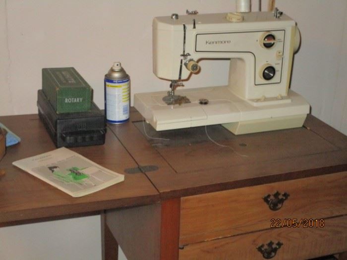 Kenmore sewing machine in cabinet