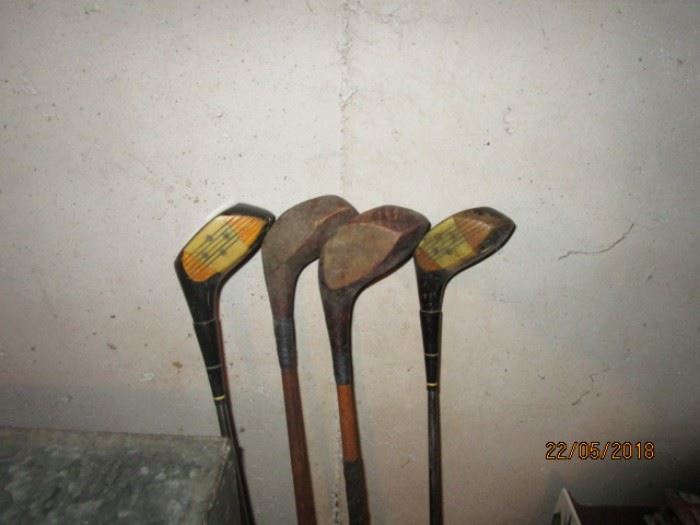 wooden golf clubs