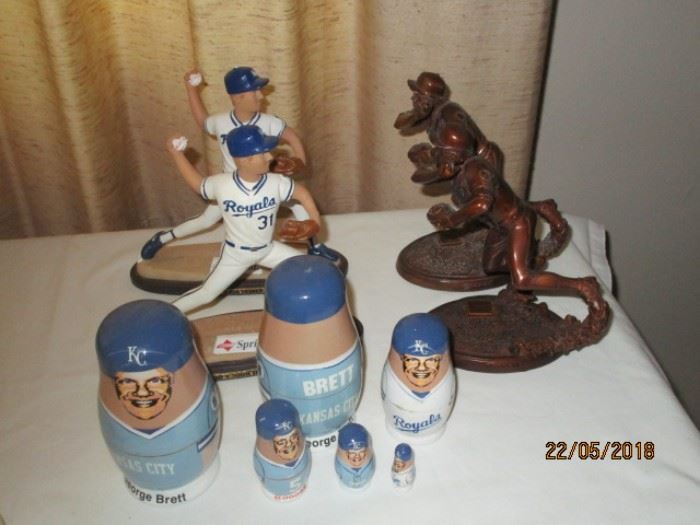 George Brett Nesting dolls, and other Royals figurines