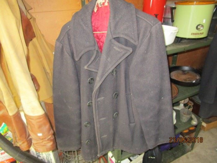 Black Navy Pea Coats (pictures appear to be gray but there are two and both are black)