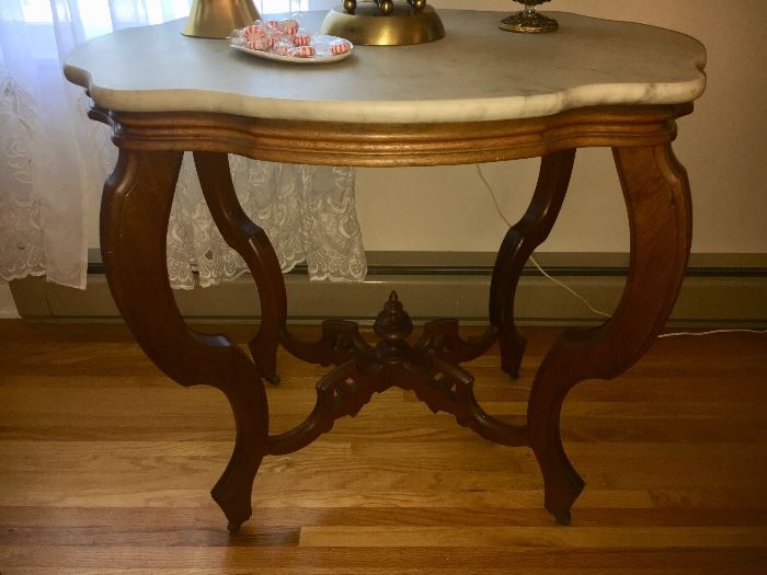 Beautiful antique Victorian marble top table.