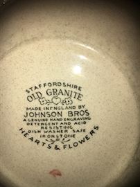 Vintage "Old Granite" dinnerware by Johnson Brothers.