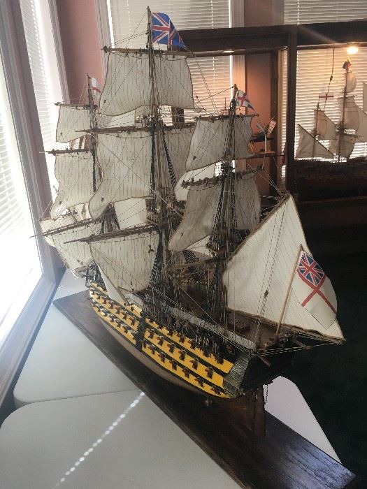Wooden model ship