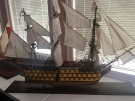 Wooden model ship