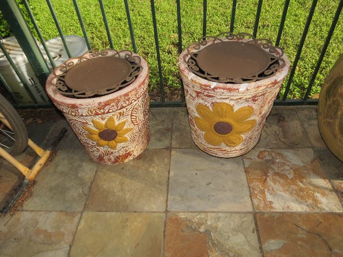 Floral Clay Planters