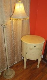 Antique Torchiere & side table