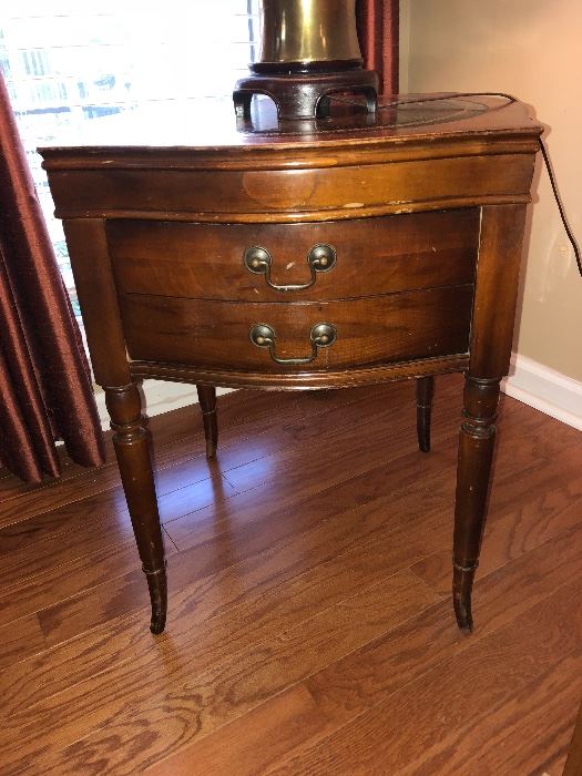 Mid Century Side Table, Two Pull out drawers, Set of 2 Tables