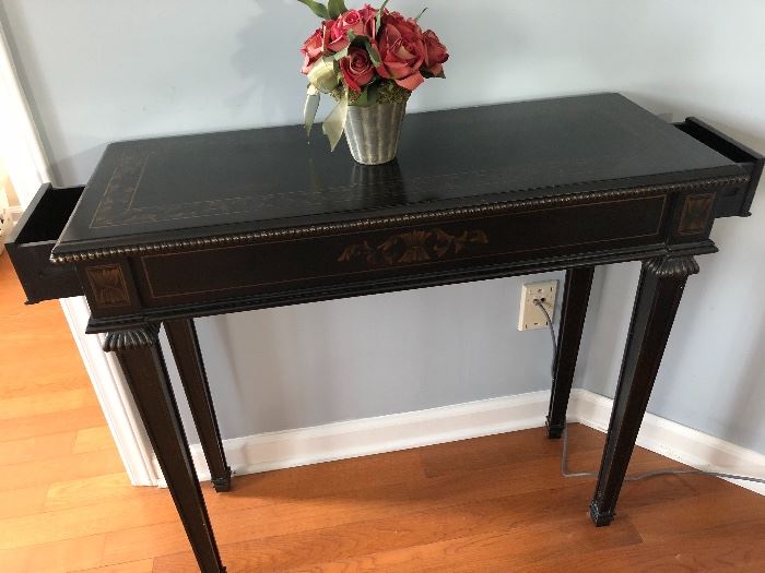 Black with hand painted detail, Sofa/Accent Table
