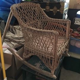 Wicker child’s rocker