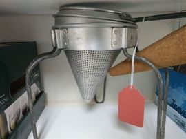 Vintage Sieve and wooden masher