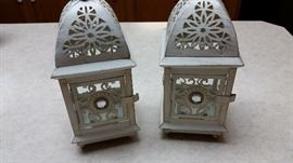 Vintage-looking metal lanterns