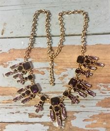 Fabulous Ruby colored Stone Statement Necklace