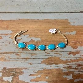 925 India Sterling and Turquoise Stone Bracelet