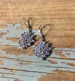 925 Purple Stone Earrings