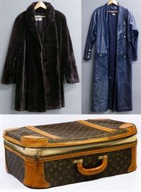 Louis Vuitton Stratos 50 Suitcase Fur and Leather Coat Assortment
