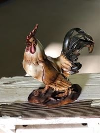 Wood carved rooster 