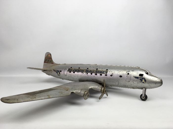 Marx Pan AM DC-4 Pressed Steel Toy Airplane