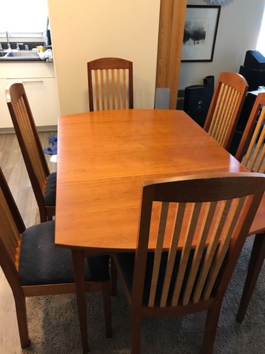 Custom Crafted Maple Wood Table and Chairs