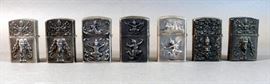 Vintage Sterling Silver Siam Zippo Lighter Covers assorted lot of 7        https://www.ctbids.com/#!/description/share/15124