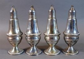 Vintage Set of 4 matching Duchin Creations Sterling Silver weighted Salt and Pepper Shakers      https://www.ctbids.com/#!/description/share/15088
