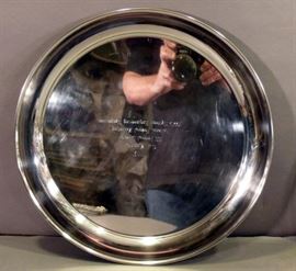 Heavy Vintage Fina Sterling Silver Round Big 14" IBM Presentation Tray        https://www.ctbids.com/#!/description/share/15031
