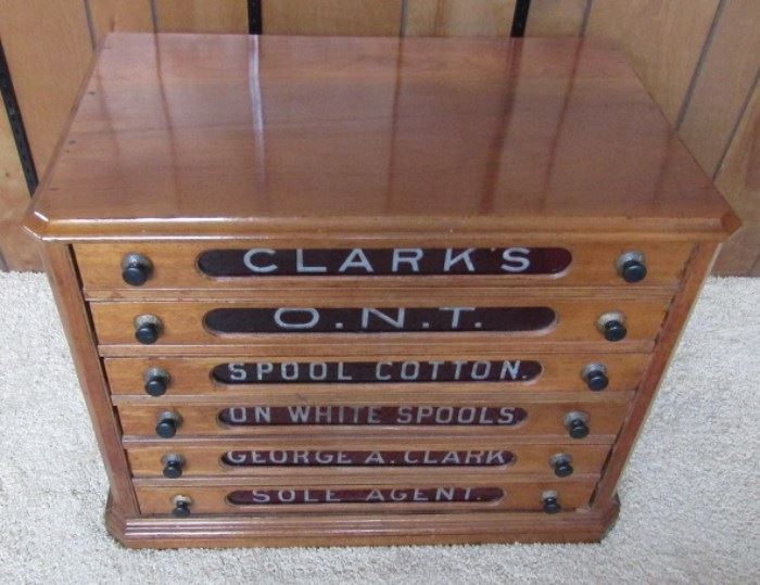 Vintage Clarks Spool Cabinet