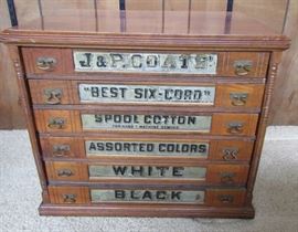 J.P. Coats Vintage 6-Drawer Spool Cabinet