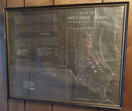 Onkeonwe  Beach - South beach Crystal Lake Plate Framed