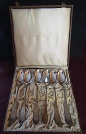 Scandinavian Sterling Silver 830. Set #6  signed With. Sager Norway Tablespoons.