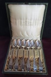 Scandinavian Sterling Silver 830 set of #6 signed & marked Unhjem Norway Teaspoons